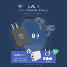 Load image into Gallery viewer, EVE II Bluetooth Transmitter & Receiver + OMNIA Pro 100W Super Charging Kit