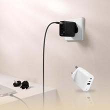 Load image into Gallery viewer, P67 GaN 67W 3-Port Fast Charging Wall Charger + iLinio C100 USB-C to USB-C 100W Magnetic Charging Cable (2-Pack)