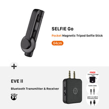 Load image into Gallery viewer, SELFIE Go - Pocket Magnetic Tripod Selfie Stick (64 cm) + EVE II Bluetooth Transmitter & Receiver