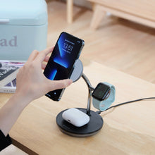 Load image into Gallery viewer, OMNIA M3+ Magnetic 3-in-1 Wireless Charging Station (Apple MFW-Certified) + OMNIA C2 Magnetic Wireless Car Charger