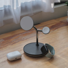 Load image into Gallery viewer, OMNIA M3+ Magnetic 3-in-1 Wireless Charging Station (Apple MFW-Certified)