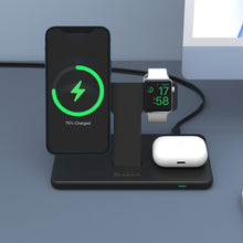Load image into Gallery viewer, OMNIA M3 Magnetic 3-in-1 Wireless Charging Station + OMNIA A1 Apple Watch Magnetic Wireless Charger