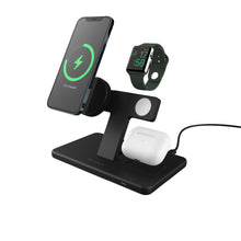 Load image into Gallery viewer, OMNIA M3 Magnetic 3-in-1 Wireless Charging Station + OMNIA A1 Apple Watch Magnetic Wireless Charger