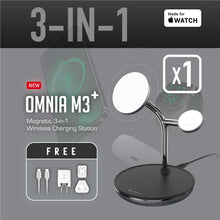 Load image into Gallery viewer, OMNIA M3+ Magnetic 3-in-1 Wireless Charging Station (Apple MFW-Certified)
