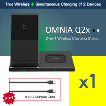 Load image into Gallery viewer, OMNIA Q2x 2-in-1 Wireless Charging Station