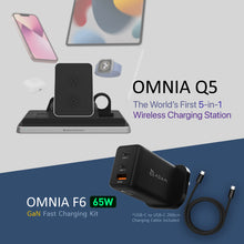 Load image into Gallery viewer, OMNIA Q5 5-in-1 Wireless Charging Station + OMNIA F6 65W Super Charging Kit-UK Plug