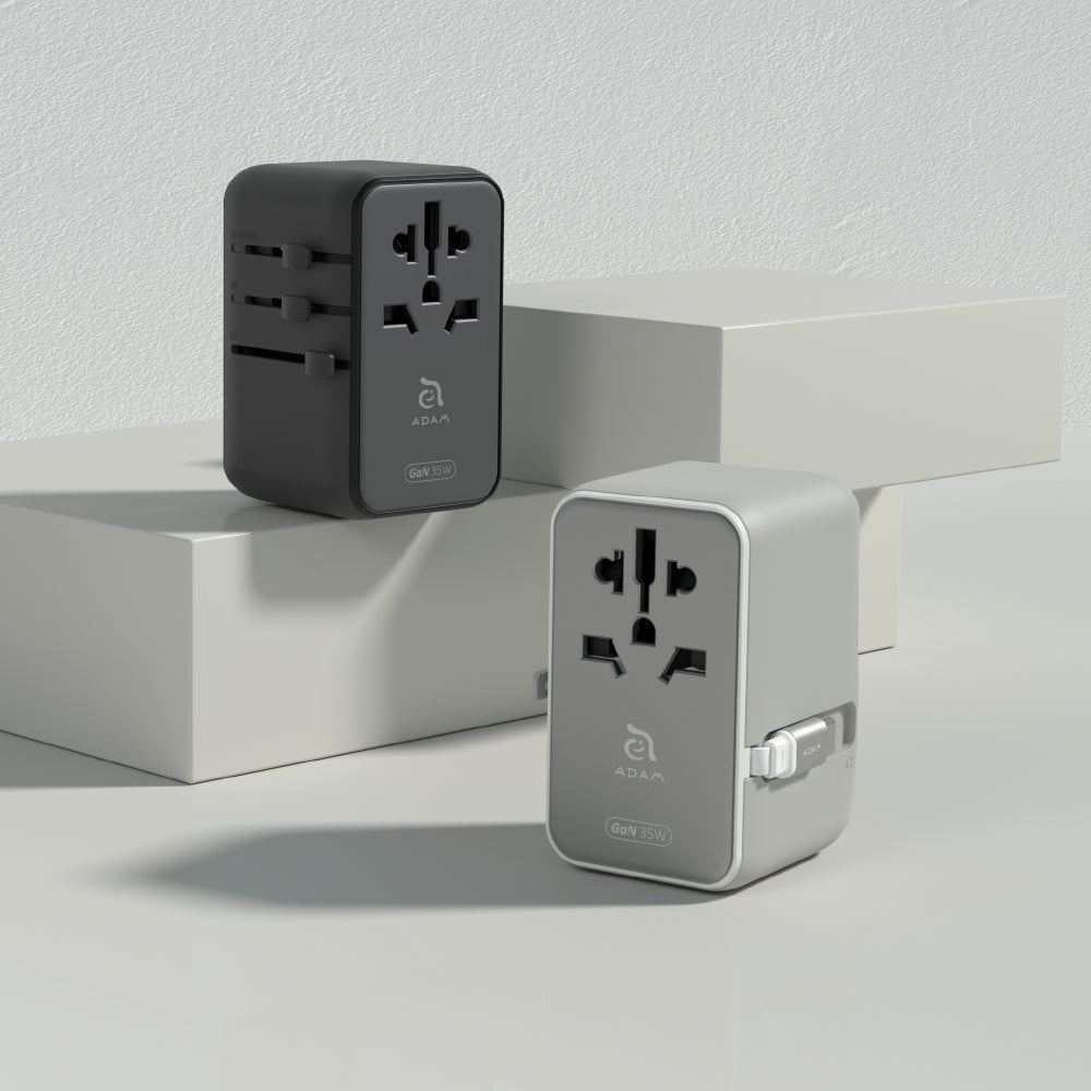 T100L 100W Universal Travel Adapter with Built-In USB-C Cable