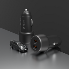 Load image into Gallery viewer, C40	40W Fast Dual USB-C Car Charger + CQ1 Qi2 Magnetic Charging Car Mount
