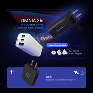 OMNIA X6i PD / QC 66W Compact Wall Charger + EVE II  Bluetooth Transmitter & Receiver