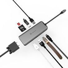 Load image into Gallery viewer, CASA Hub A09 USB-C Gen2 SuperSpeed 9-in-1 Multi-Function Hub + CASA C100+ - USB-C to USB-C 100W Charing  &amp; Video Output Cable (1M)

