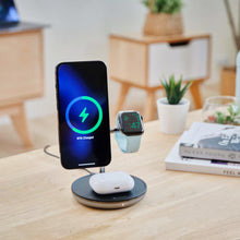 Load image into Gallery viewer, OMNIA M3+ Magnetic 3-in-1 Wireless Charging Station (Apple MFW-Certified) + OMNIA C2 Magnetic Wireless Car Charger
