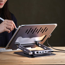 Load image into Gallery viewer, CASA Hub Stand Pro USB-C 6-in-1 Laptop Stand Hub + iKlips C Apple Lightning/USB-C Flash Drive
