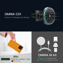 Load image into Gallery viewer, OMNIA CX1 Magnetic Charging Car Mount ＋ OMNIA M Kit Magnetic Charging Kit ＋ Alto Clop Leather Case
