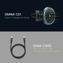 Load image into Gallery viewer, OMNIA CX1 Magnetic Charging Car Mount ＋ CASA C120C USB-C to USB-C 60W Charging Cable (1.2M)
