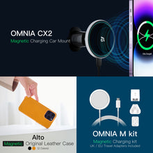Load image into Gallery viewer, OMNIA CX2 Magnetic Charging Car Mount ＋ OMNIA M Kit Magnetic Charging Kit ＋ Alto Clop Leather Case

