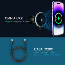 Load image into Gallery viewer, OMNIA CX2 Magnetic Charging Car Mount ＋ CASA C120C USB-C to USB-C 60W Charging Cable (1.2M)
