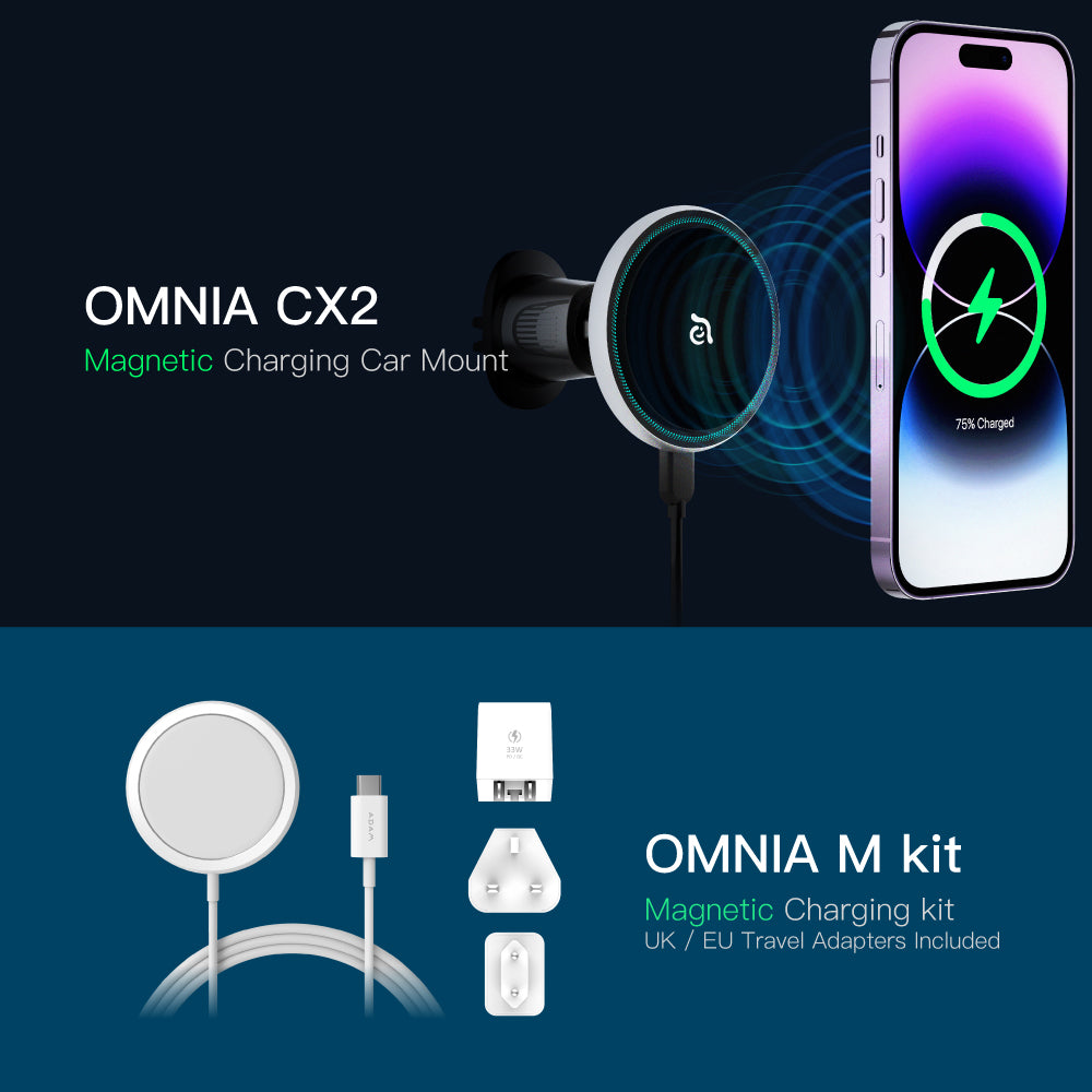 OMNIA CX2 Magnetic Charging Car Mount ＋ OMNIA M Kit Magnetic Charging Kit